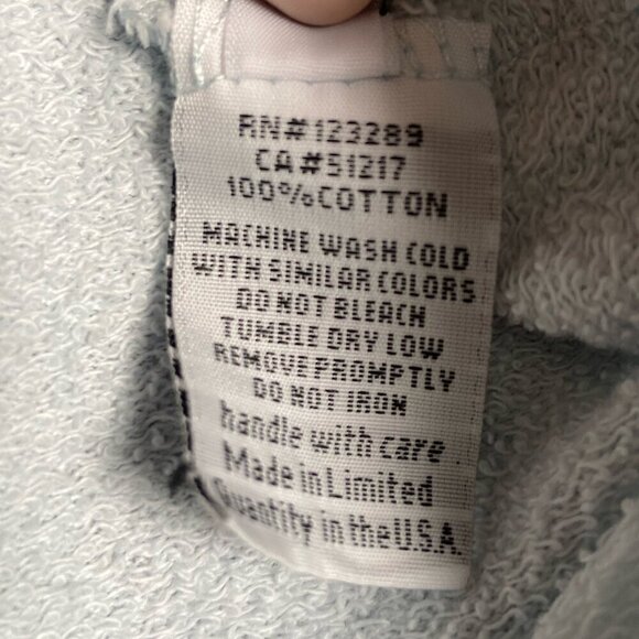 Lauren Moshi Embroidered Heart Crew Neck Sweatshirt Light Blue Size Medium - Picture 7 of 8